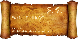 Pukli Ildikó névjegykártya